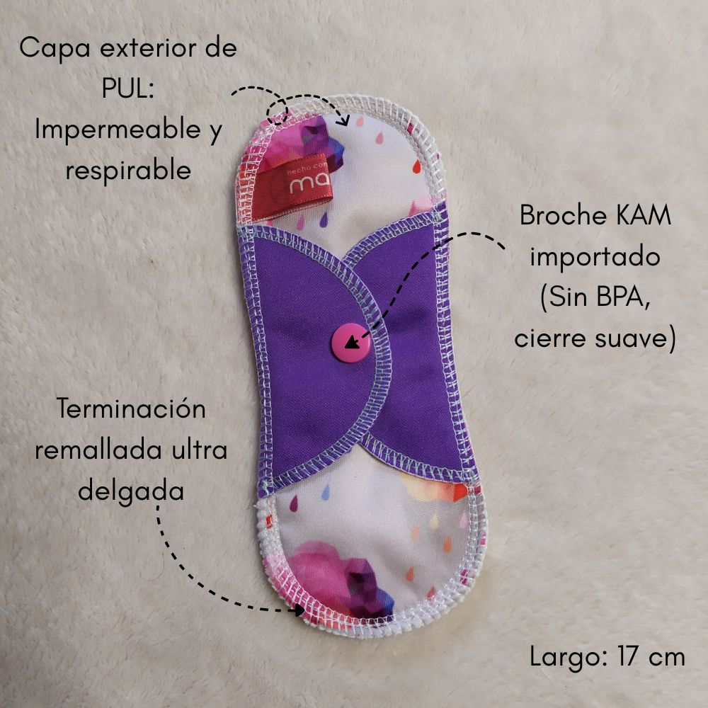 Protector Diario Anatómico Impermeable - Plush de Algodón (Diseño LLuvia Ácida) - Image 3