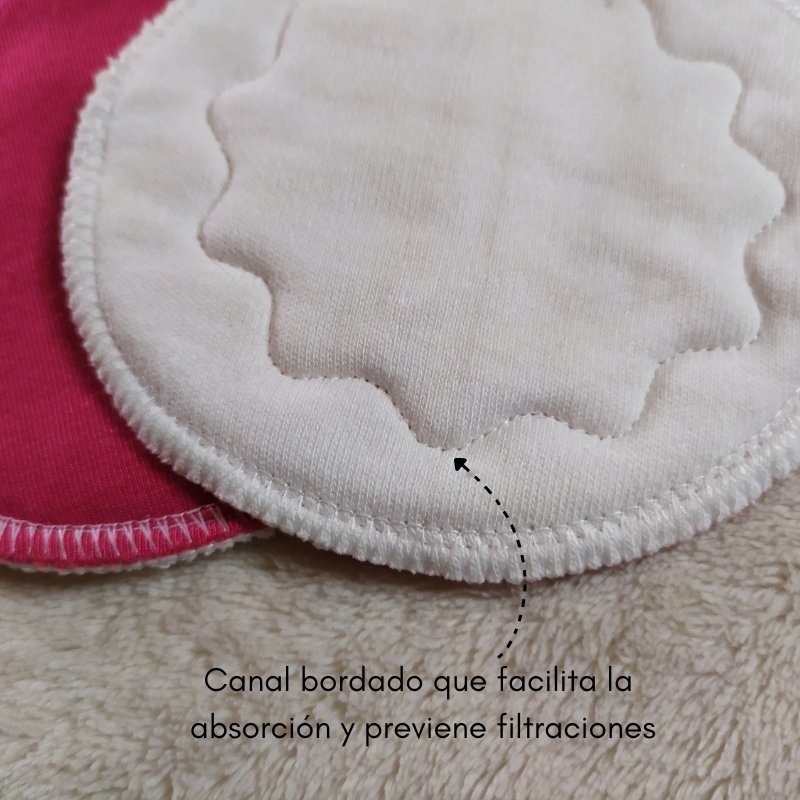 Protectores Mamarios Puro Algodón - Contacto de Algodón Orgánico (Fucsia) - Imagen 3